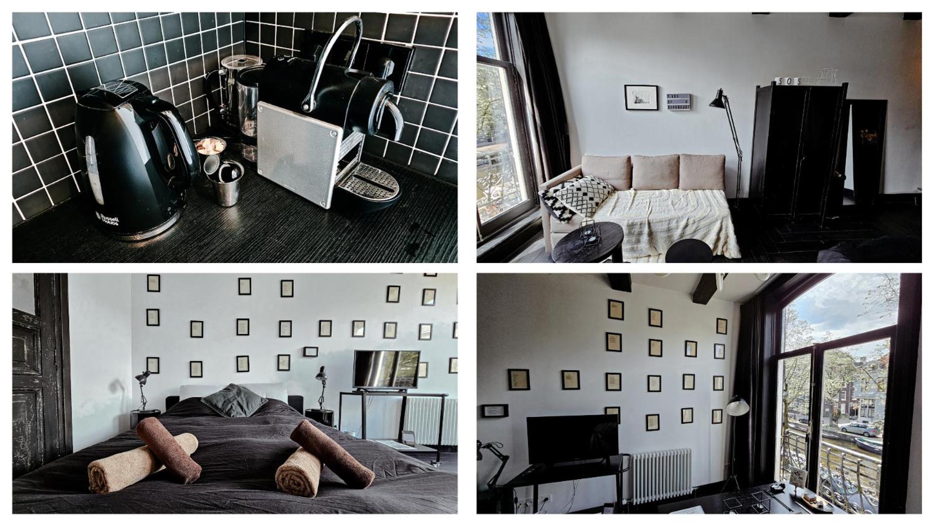 Joyjoyjoy The Black Beauty Ecolicious Studio In A Canal House With French Balcony With View On The Canals
